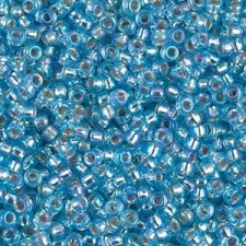 Miyuki rocailles Perlen 11/0 - Silver lined aqua ab 11-1018